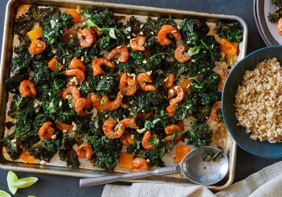 Sheet-Pan Shrimp and Greens