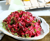 Beet and Rosemary Rice Pilaf