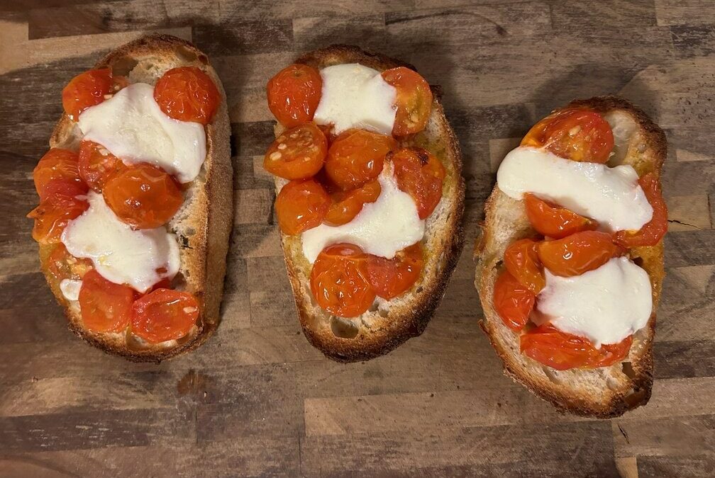 Warm Cherry Tomato Bruschetta