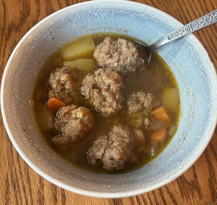 Hearty Meatball Soup With Beef and Pork