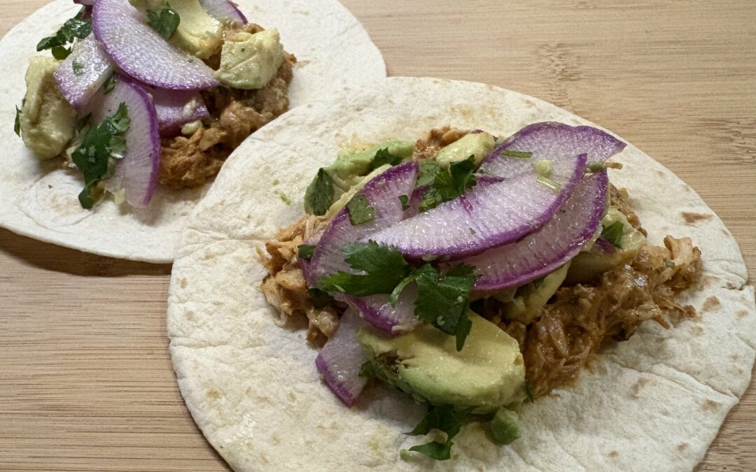 Crock Pot Chicken Tacos with Radish Slaw